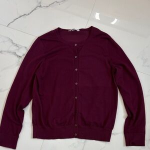 Time and Tru Deep Purple Cardigan Sweater